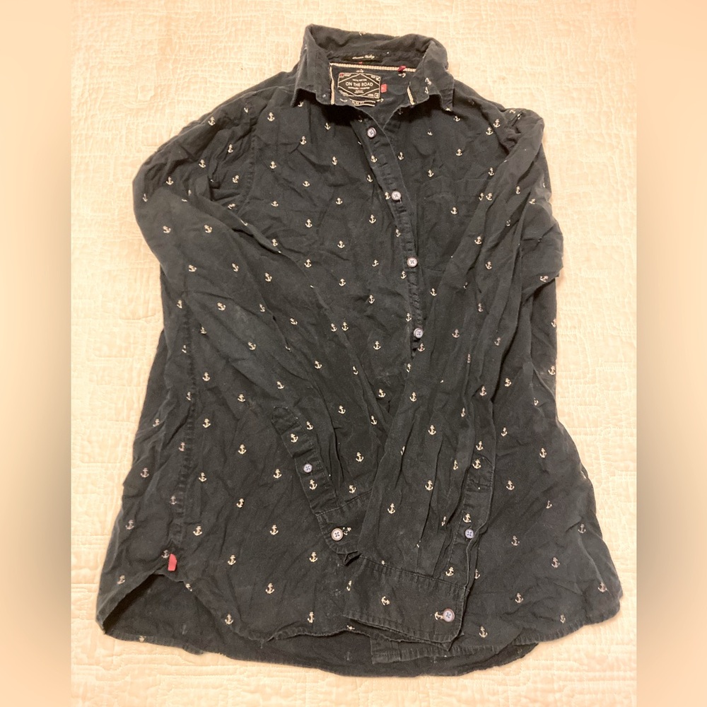 XL slim fit men’s ON THE ROAD button-up long sleeve shirt